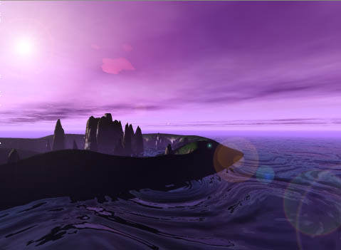 In the distance a shadow on the water...